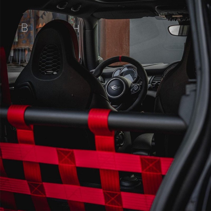 Clubsport Komplettset - Strebe mit Netz und Teppich für Mini F56 Cooper S JCW